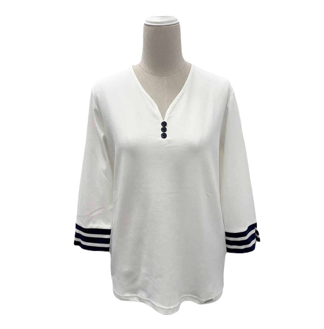 CAMISETA  PICO PUÑOS RAYAS