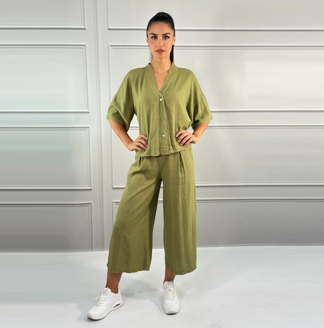 PANTALÓN GAUCHO LINO