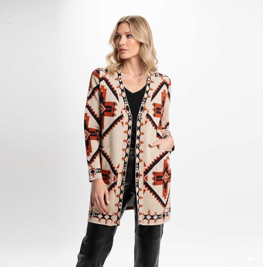 CHAQUETA LARGA ETNICO