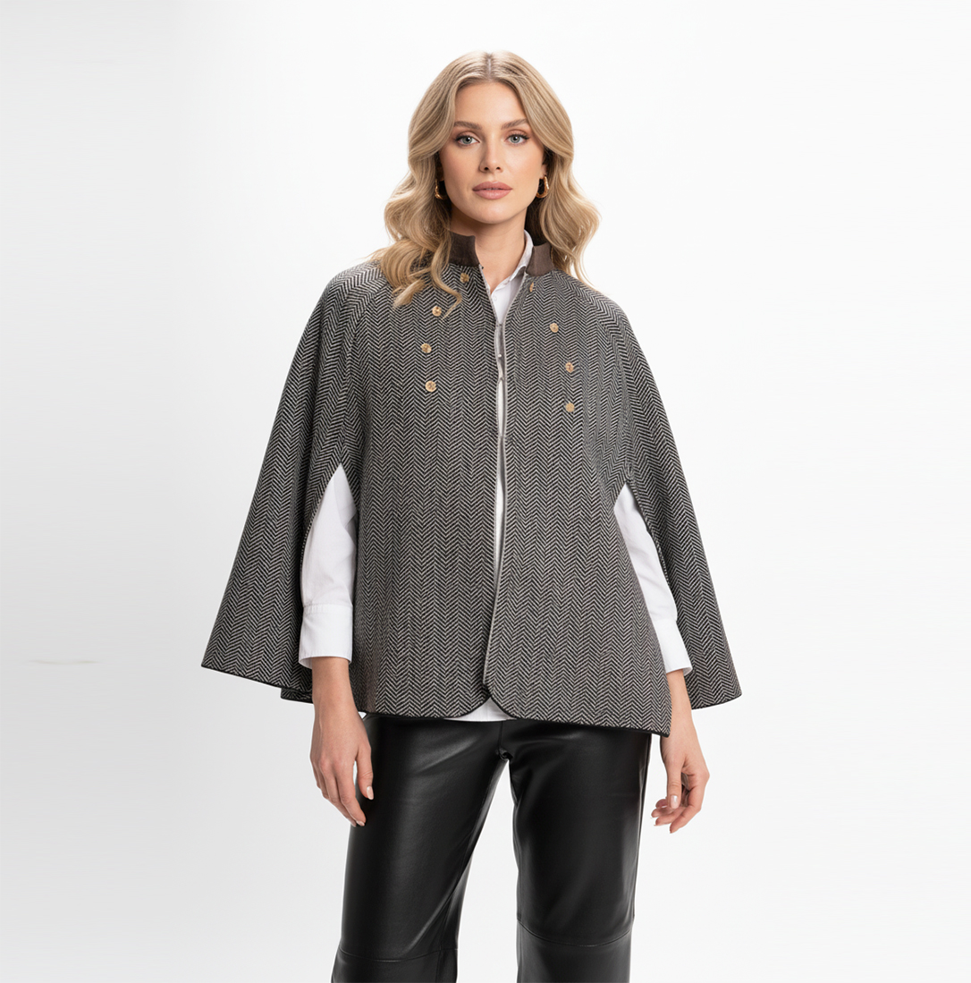 PONCHO JACQUARD ESPIGA