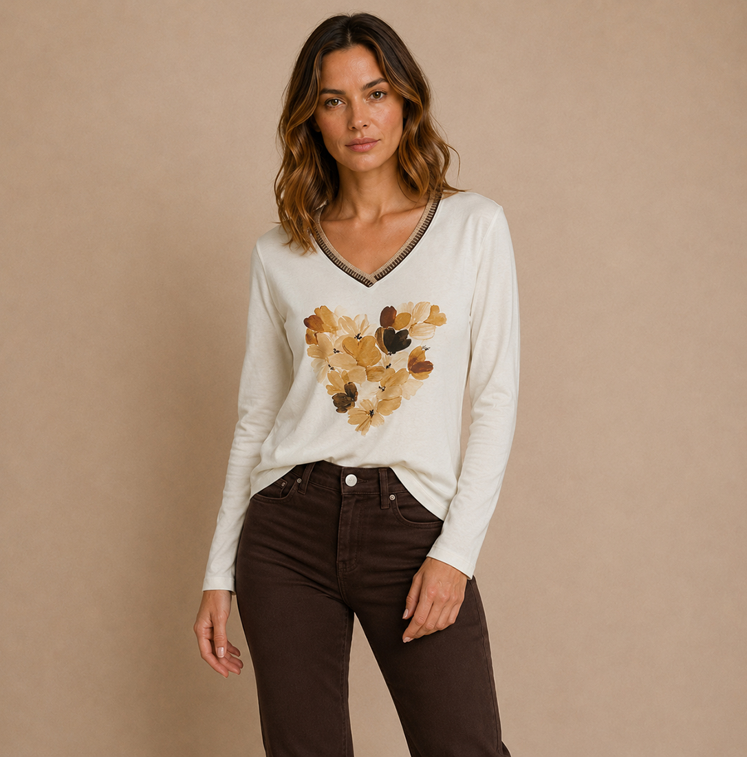 CAMISETA CORAZ&Oacute;N HOJAS 